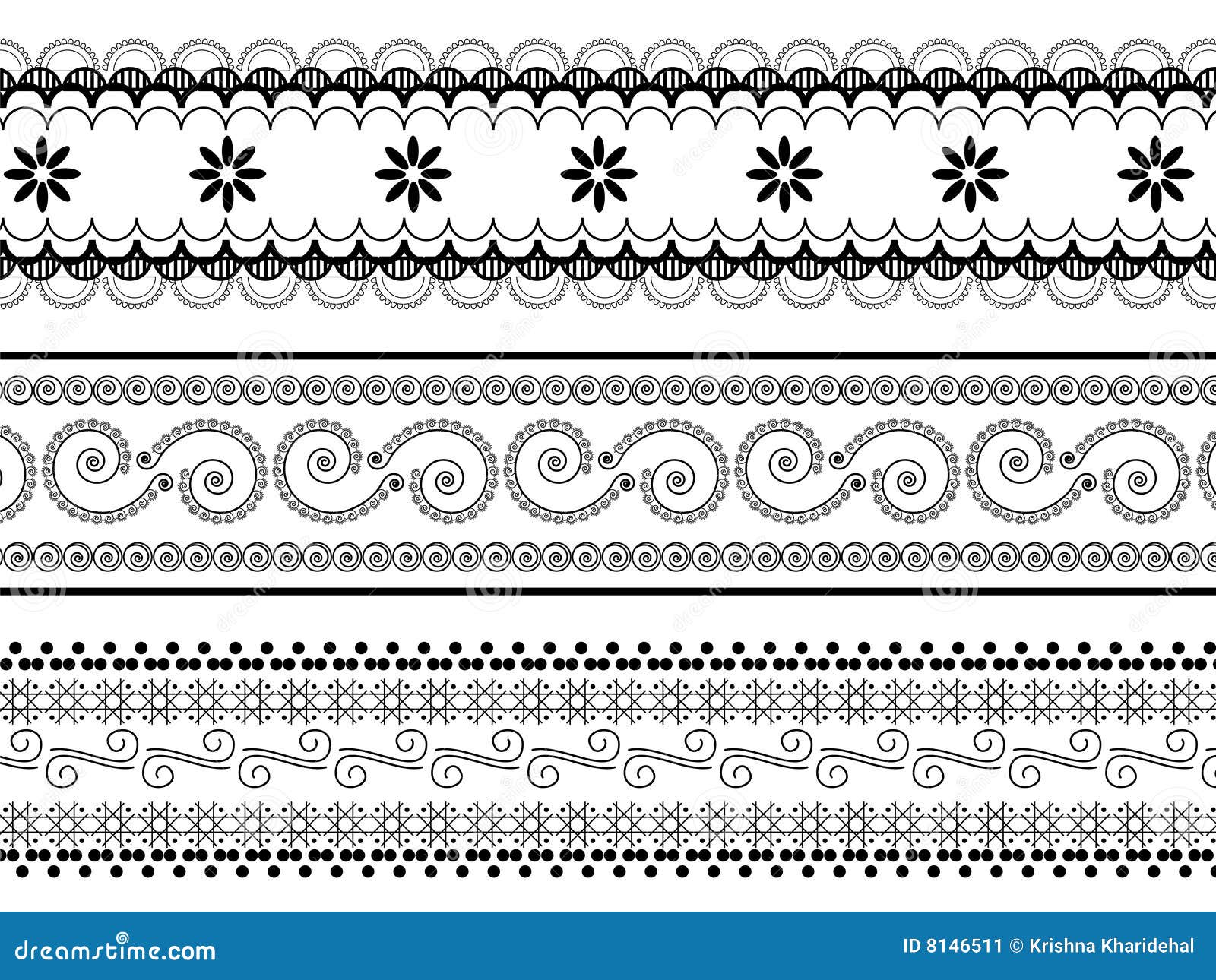  Henna  borders stock illustration Illustration of motif  