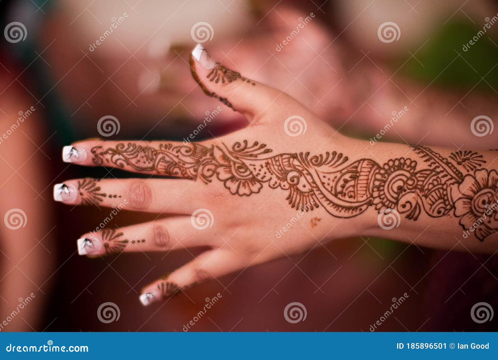 Henna Design on Back of a Hand Editorial Photo - Image of event ...