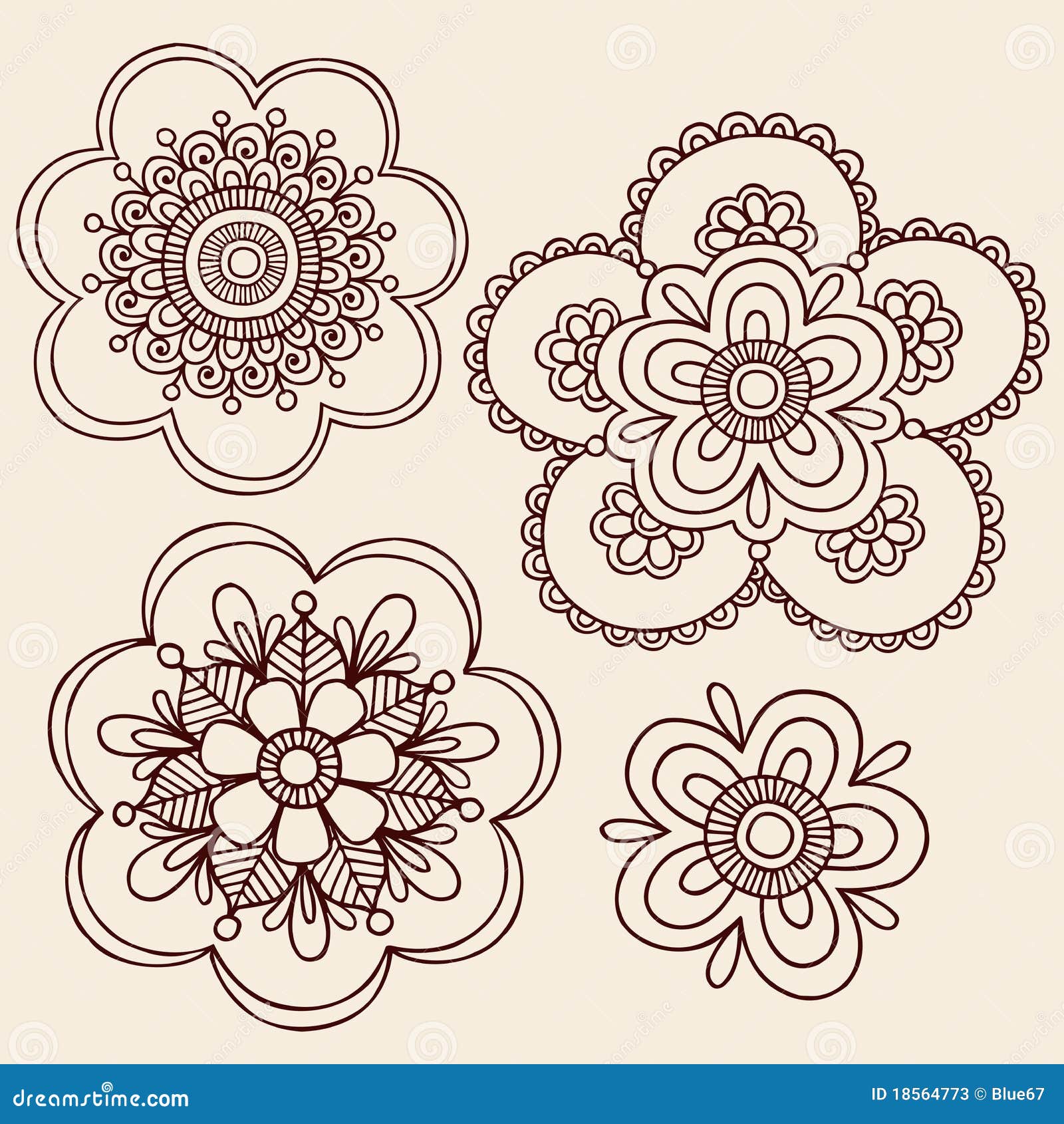 Henna Mehndi Paisley Flower Doodle Design Stock Photos Image