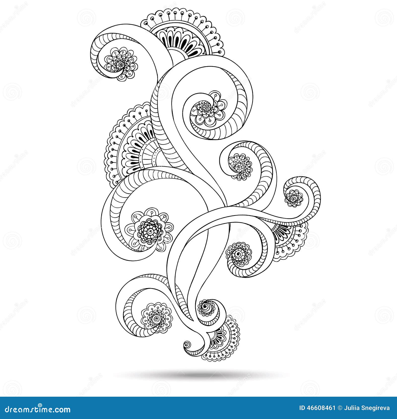 Henna Paisley Mehndi Doodles DesignElement Vektor Abbildung