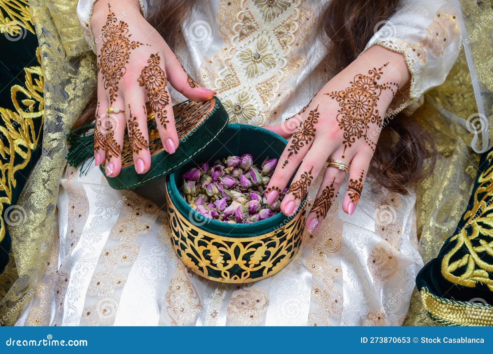 Henna Tattoo on Bride S Hand.wedding Henna. Stock Image Image of diamonds, marriage 273870653