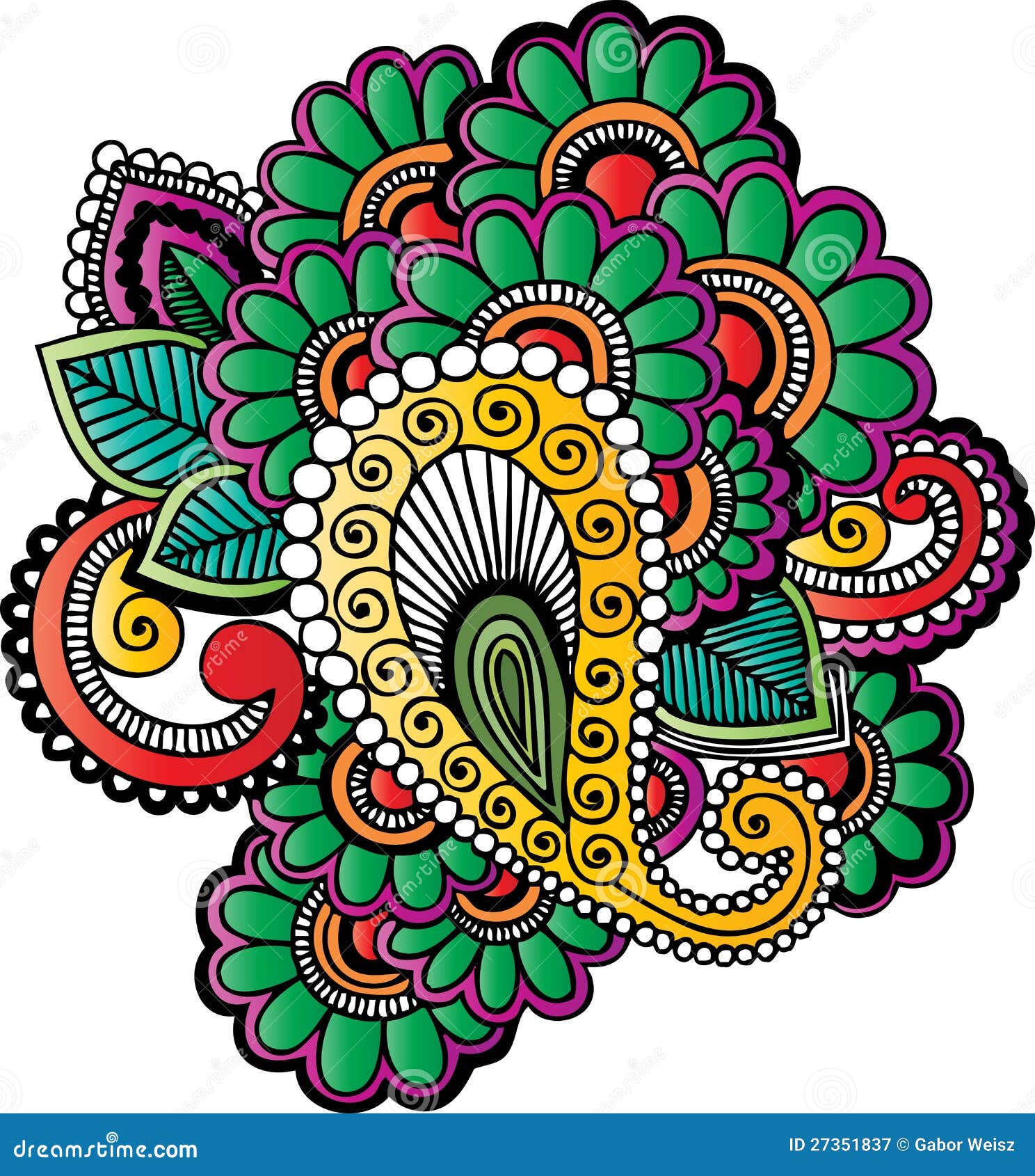 Henna tattoo motifs stock vector. Illustration of floral 