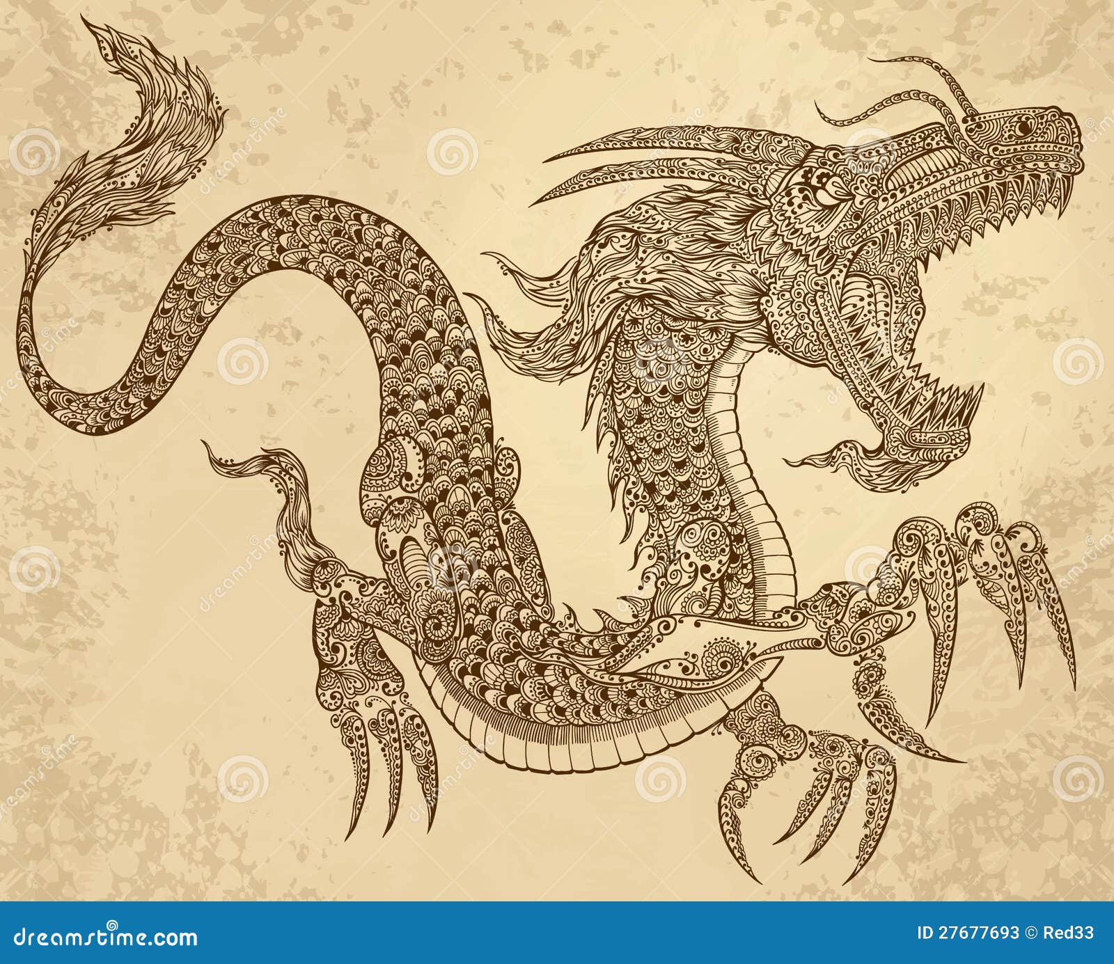 Raging Chinese Dragon Henna Tattoo by iluedwardcullen on DeviantArt