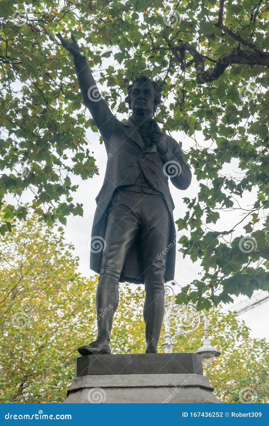 Henry Grattan Sculpture in Dublin, Ierland Stock Foto Image of straat