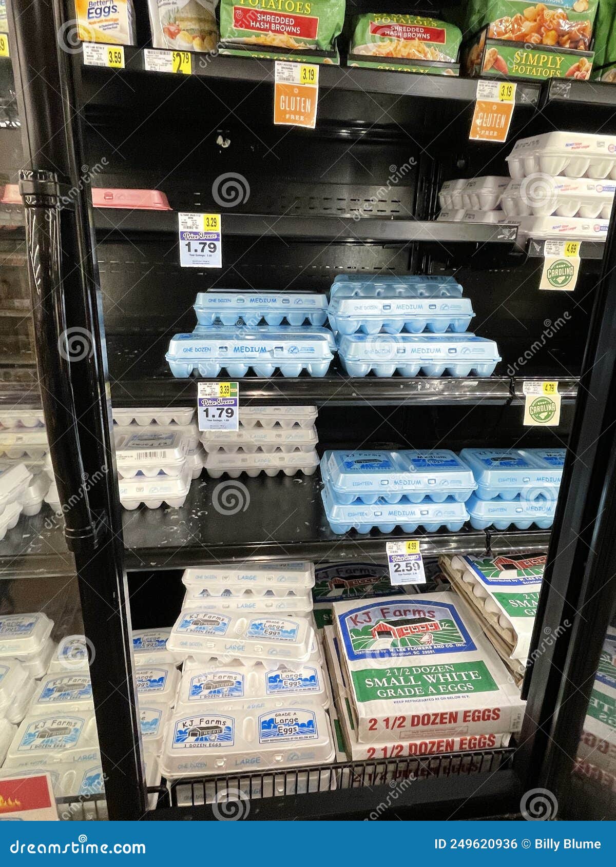 Retail Store Eggs and Prices Empty Section Editorial Photo Image of