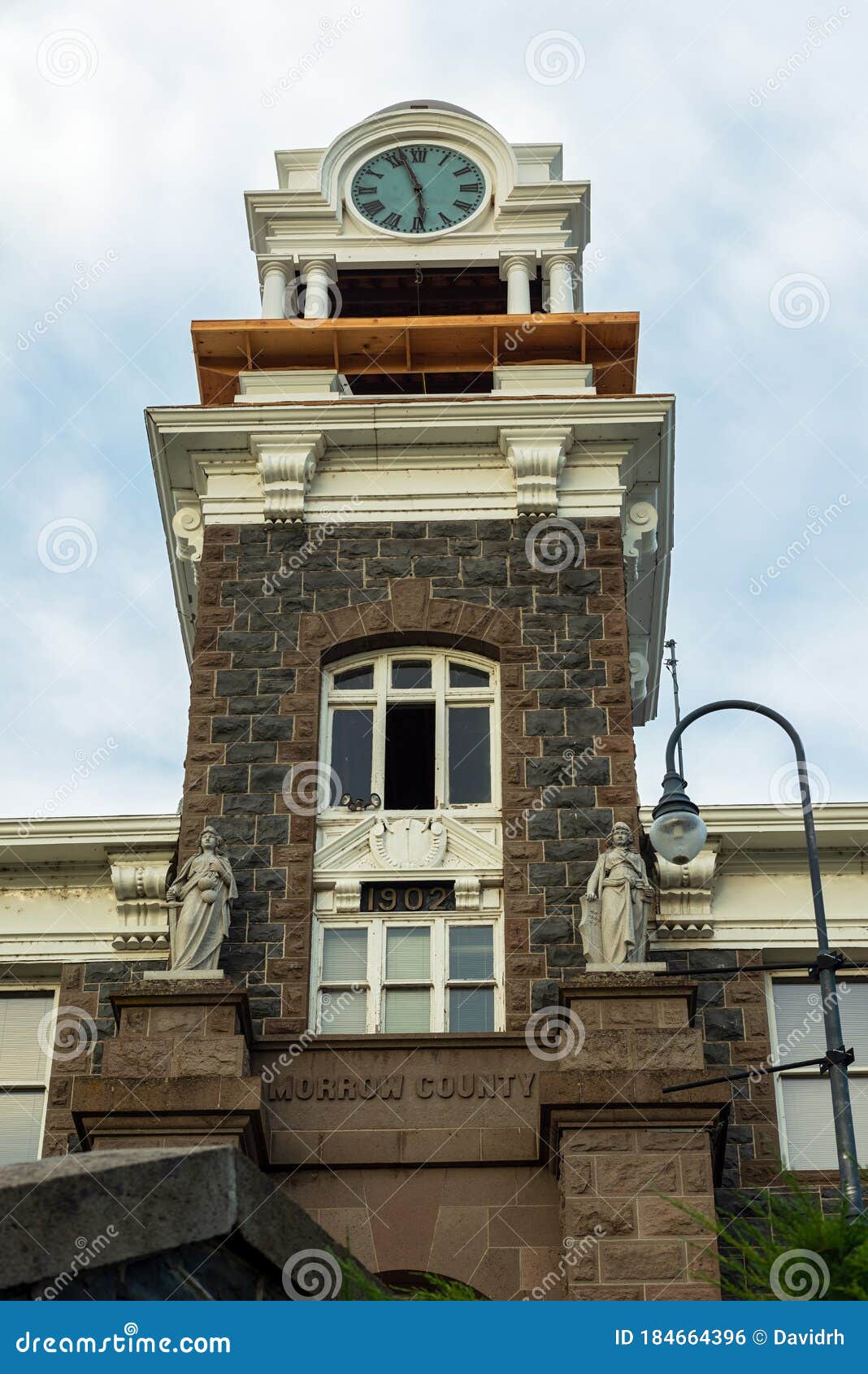 The Clock Tower Atop the Morrow County Courthouse in Heppner, Oregon