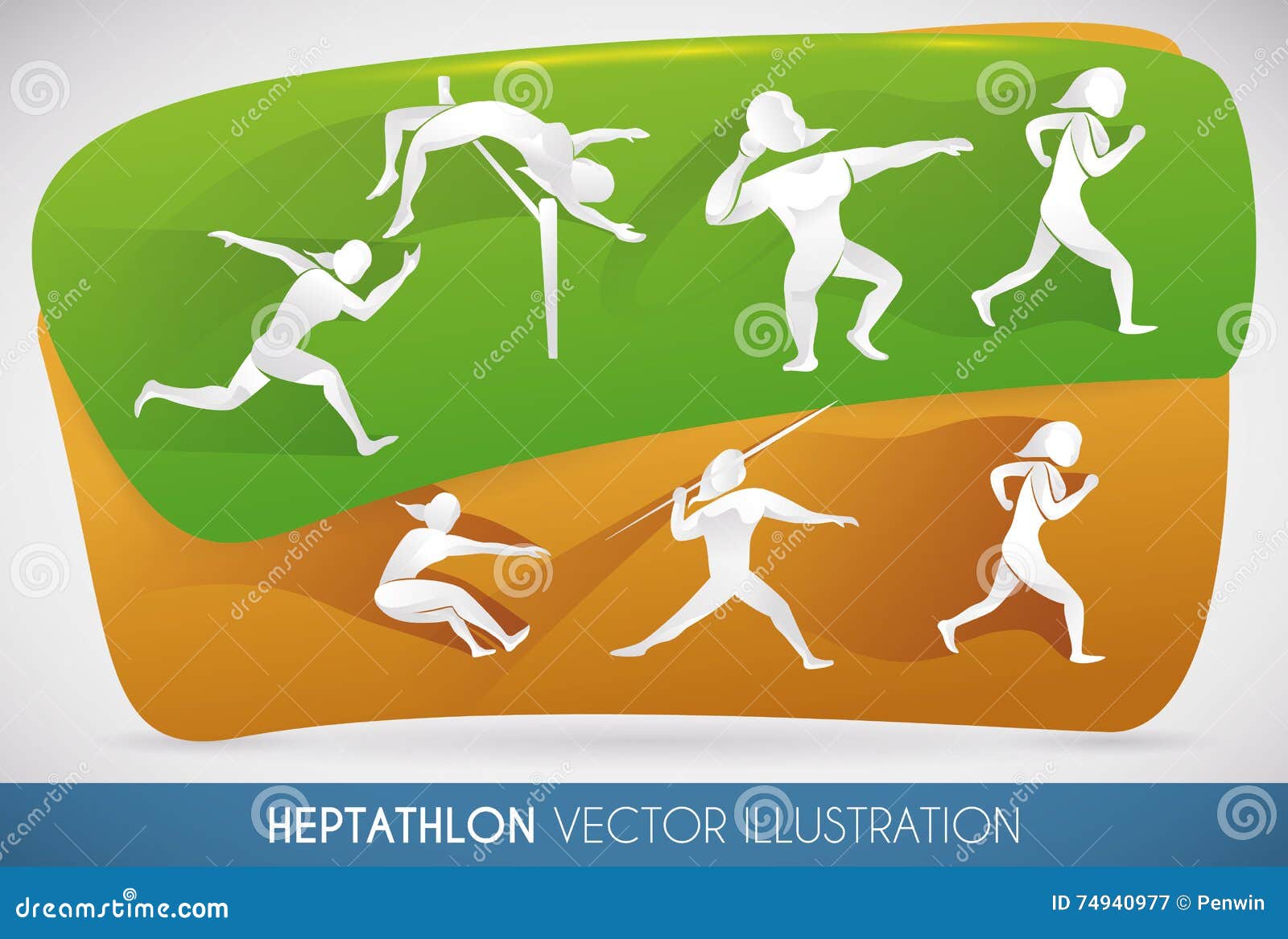 How many events in the heptathlon and decathlon? What events are