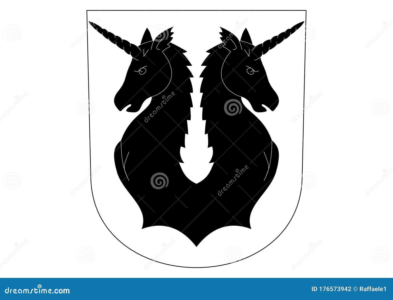 heraldic coats of arms with various graphics