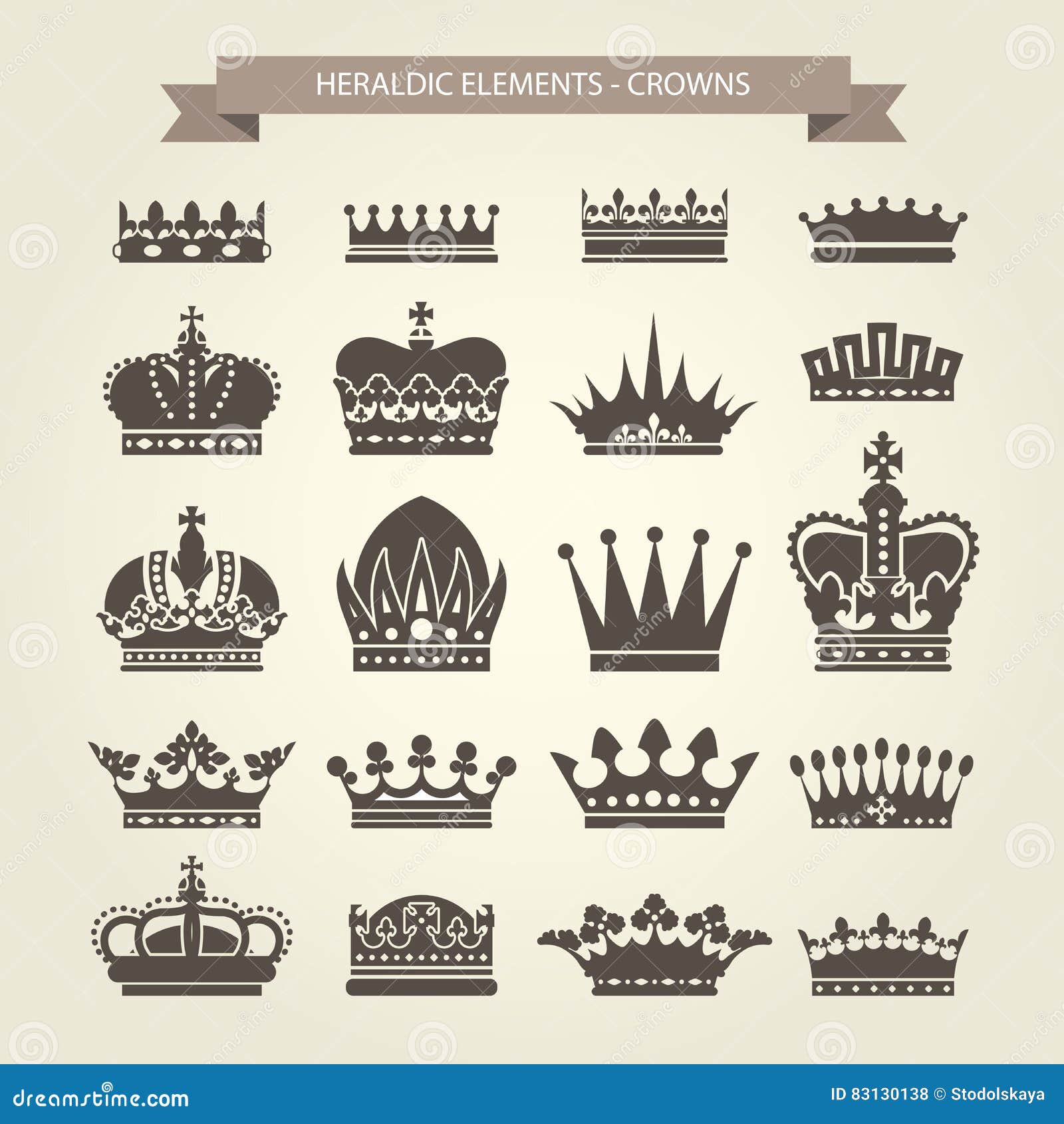 heraldic crowns set - monarchy coronet