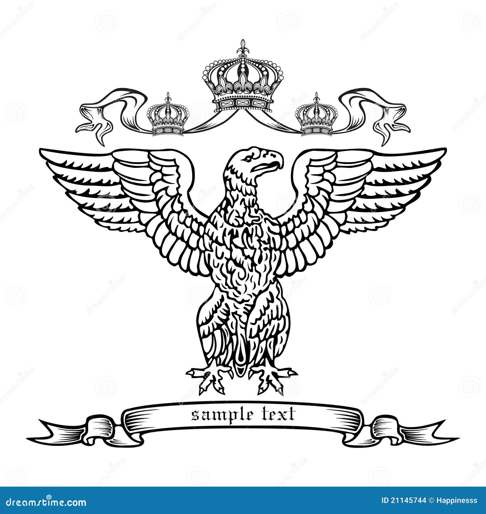 Heraldic eagle. stock vector. Illustration of bird, insignia - 21145744