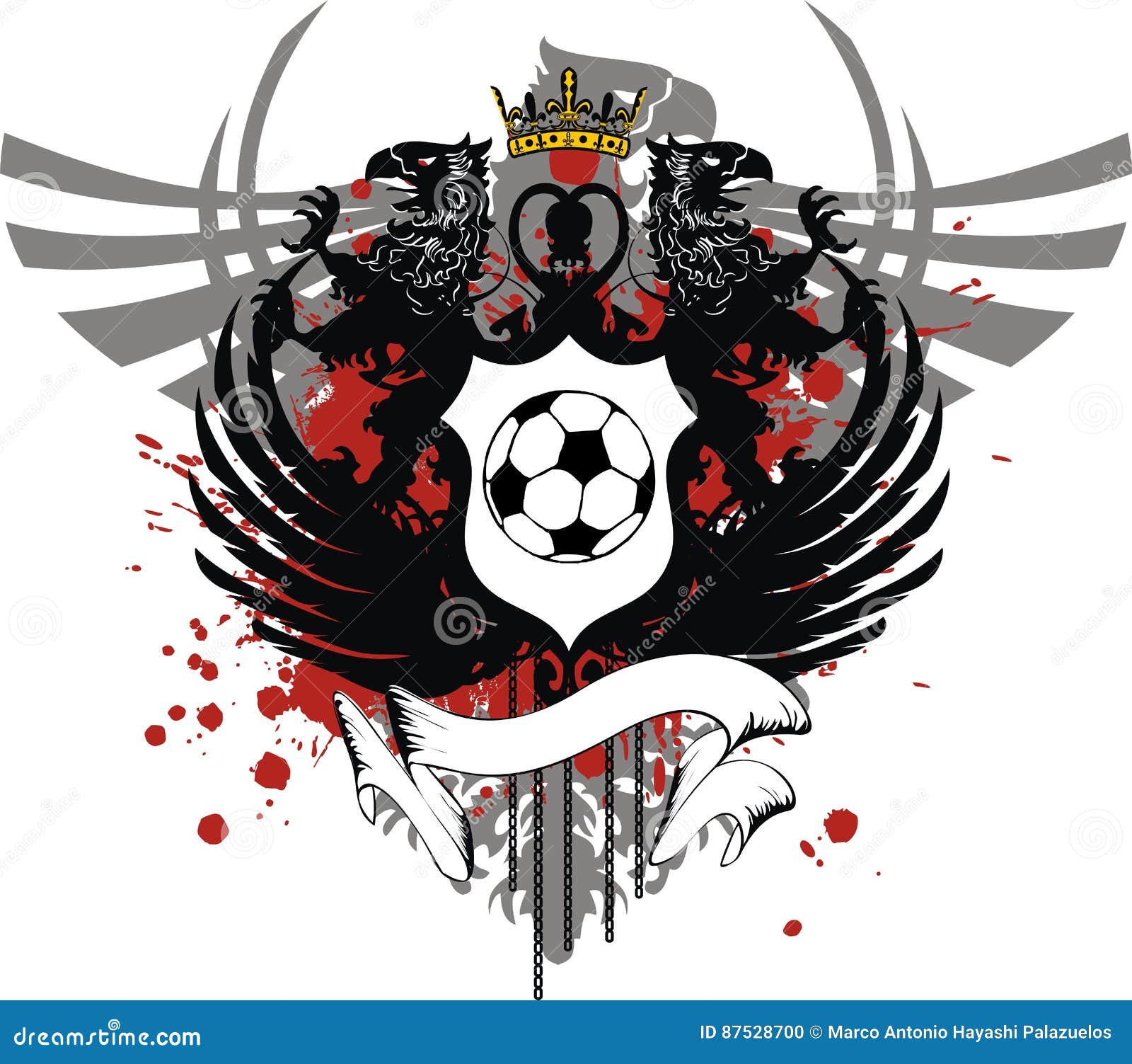 Heraldic Eagle Coat of Arms Crest Soccer Tattoo Crest Stock Vector