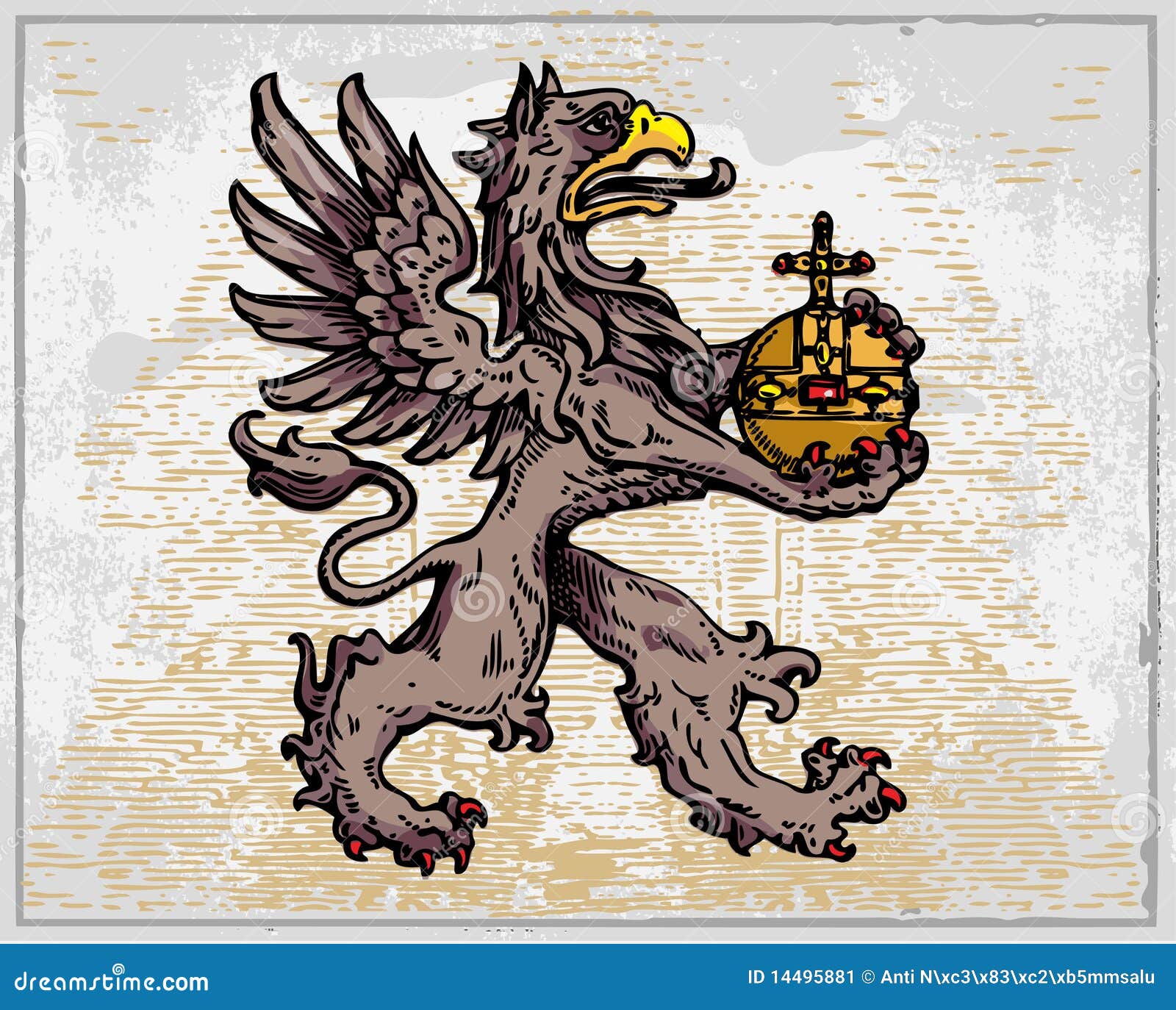 Heraldic Griffin stock vector. Illustration of ornament - 14495881