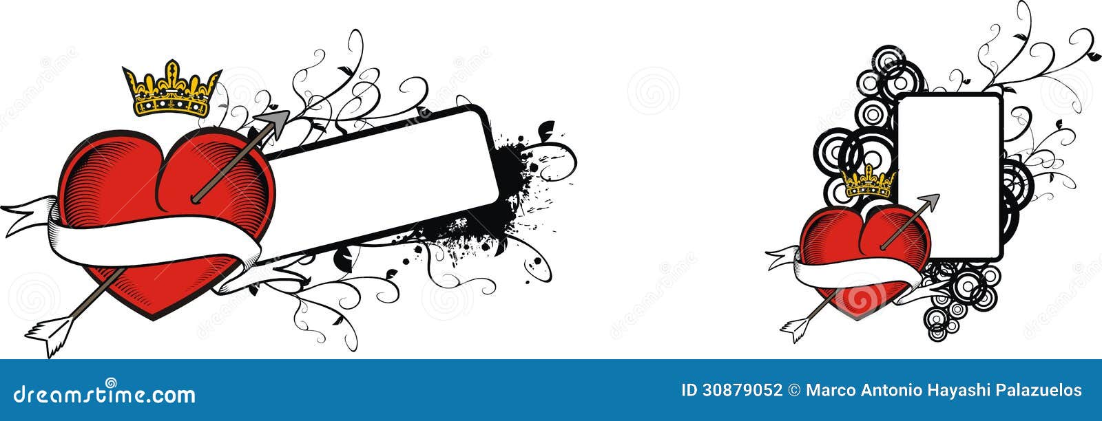 Heraldic Heart Ribbon Copyspace Stock Vector Illustration of tattoo