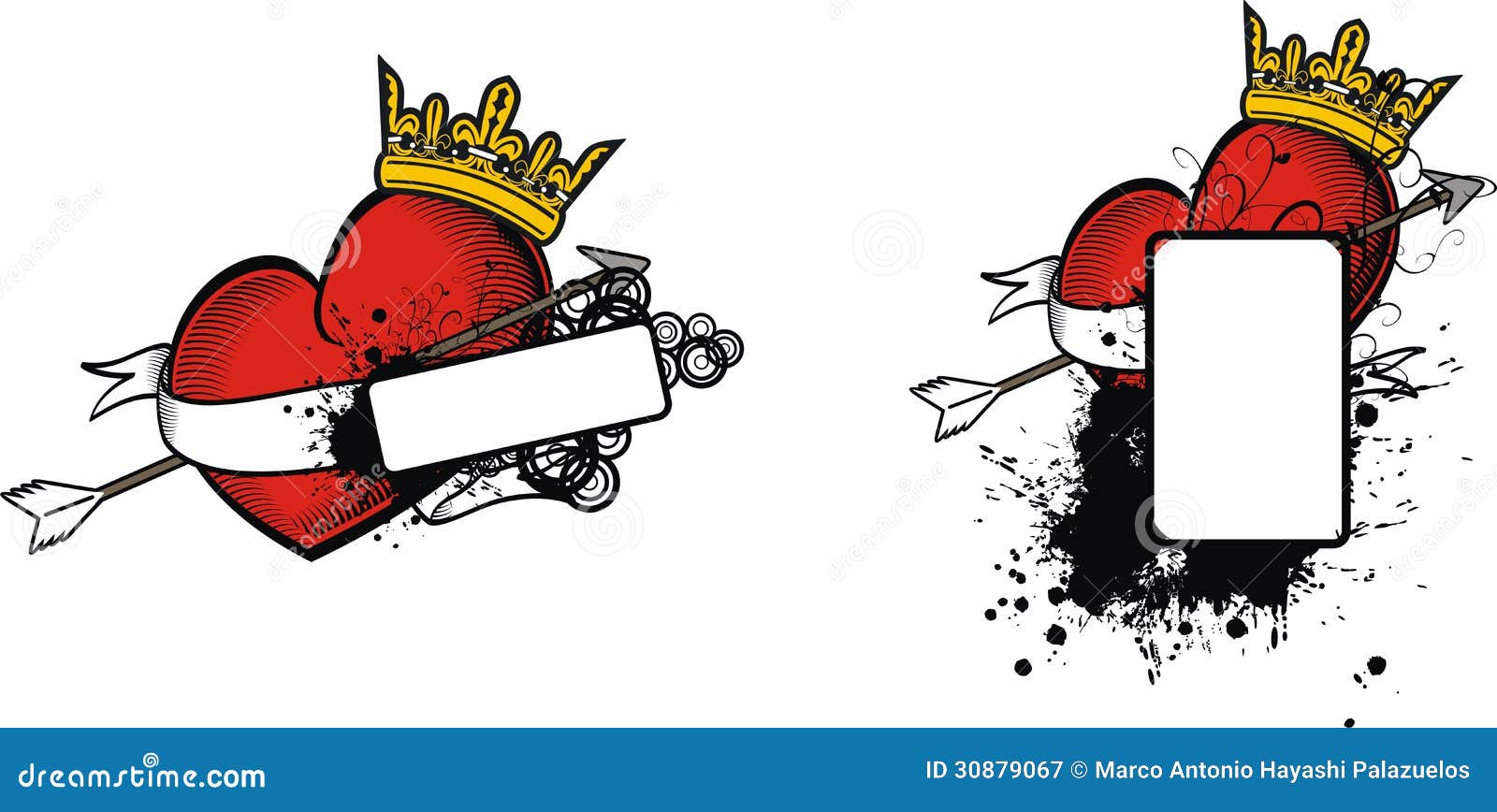 Heraldic Heart Ribbon Copyspace2 Stock Vector Illustration of vector