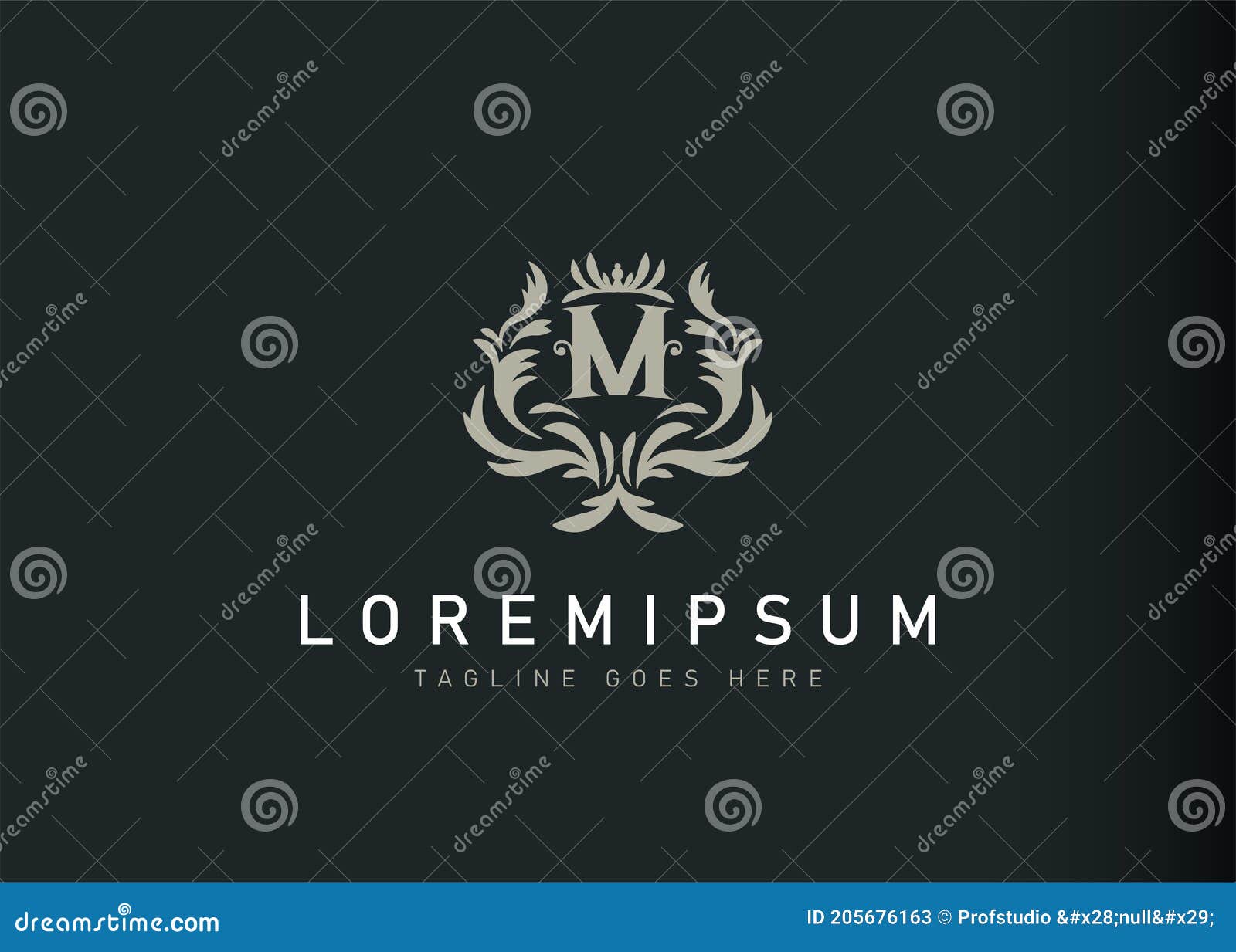 Alphabet Letter M Monogram Floral Design Stock Illustration 1376214506