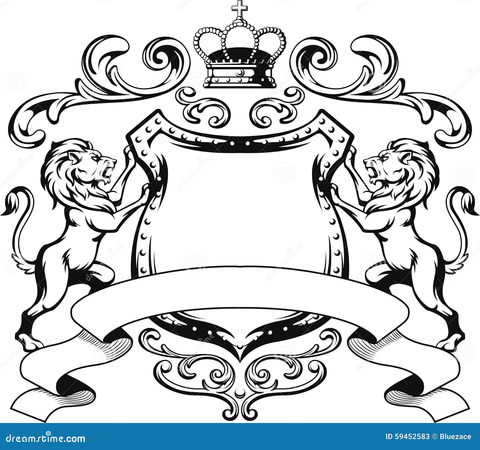 heraldic lion shield crest silhouette