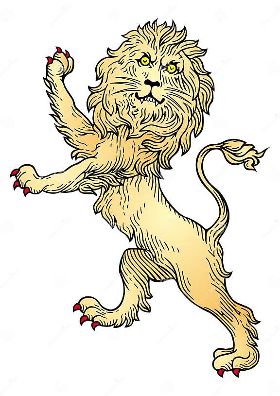 Heraldic Lion vector stock vector. Illustration of filigree - 9895171