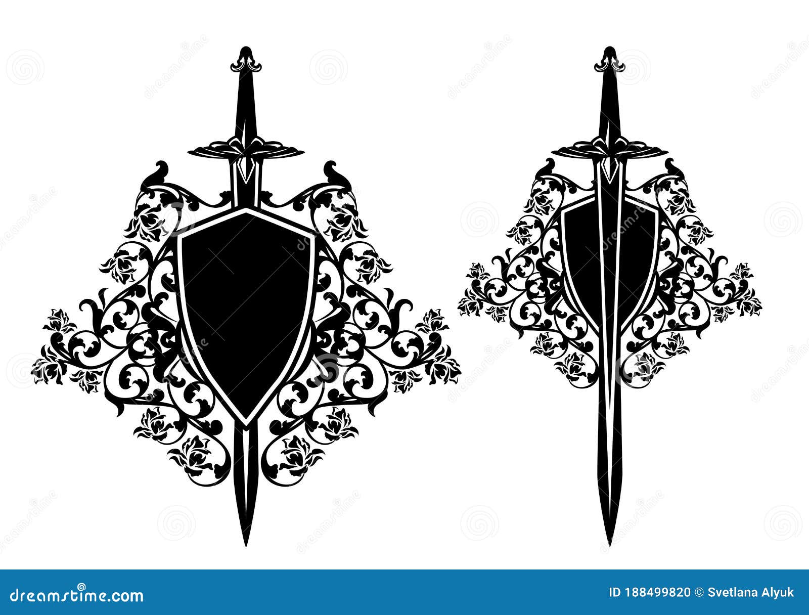 heraldic arm with sword
