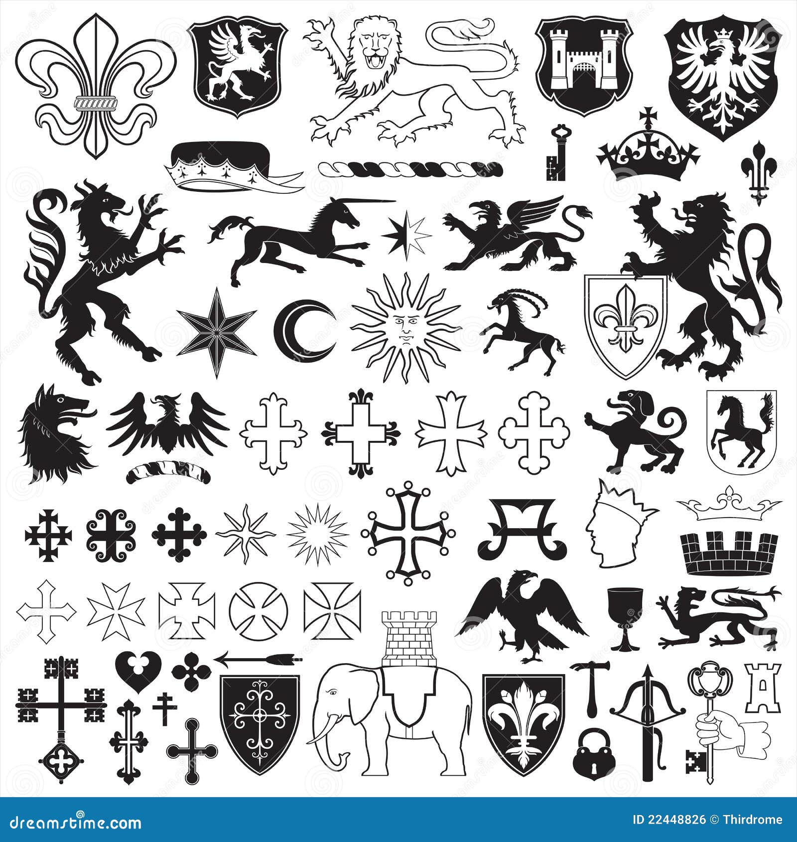 heraldic s and crosses