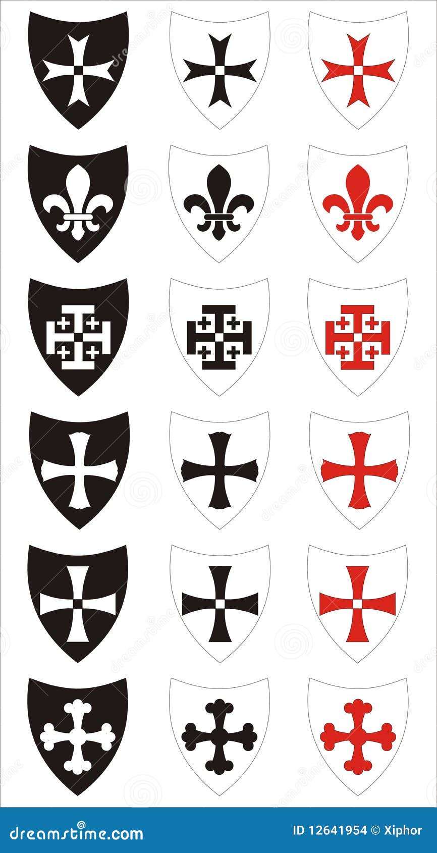 Heraldische Symbolen Vector Illustratie Illustratie Bestaande Uit Metselaar