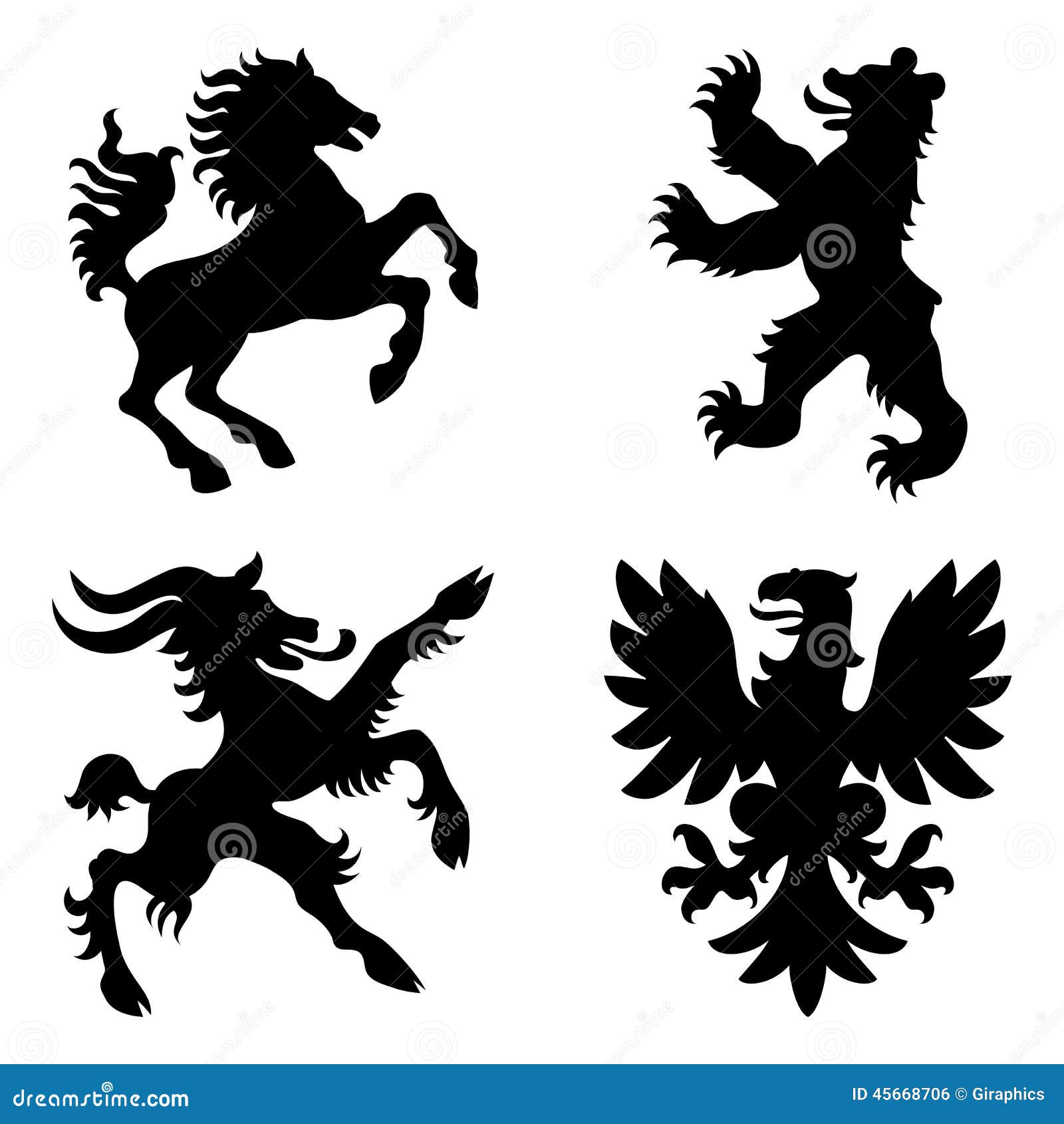 Heraldry Animals Vector Illustration | CartoonDealer.com #45668706