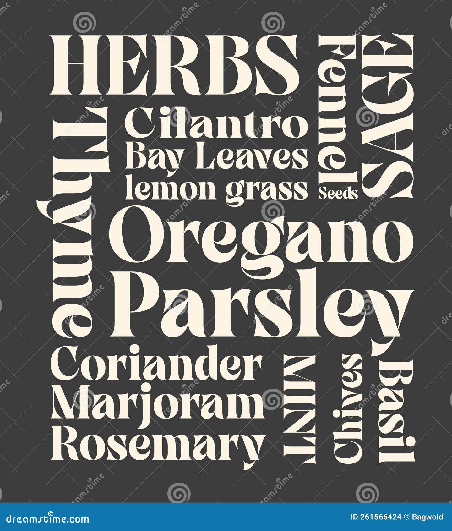 Herb cloud stock vector. Illustration of spring, food 261566424