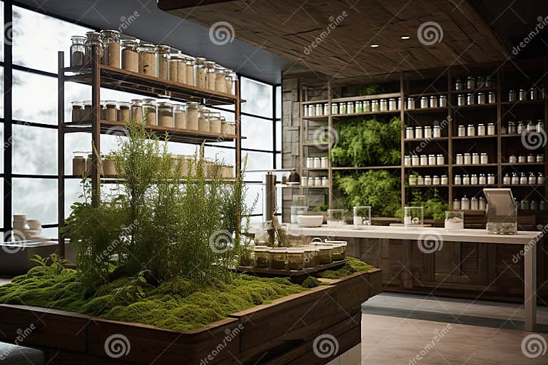 Herbal Apothecary Aesthetic. Jars with Dry Herbs and Flowers on a Beige ...