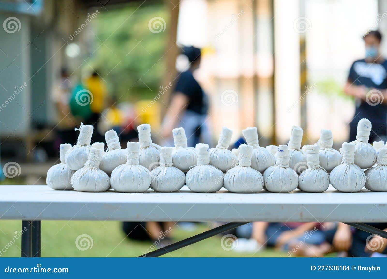 The Herbal Compress Balls for Massage and Aromatherapy Stock Photo
