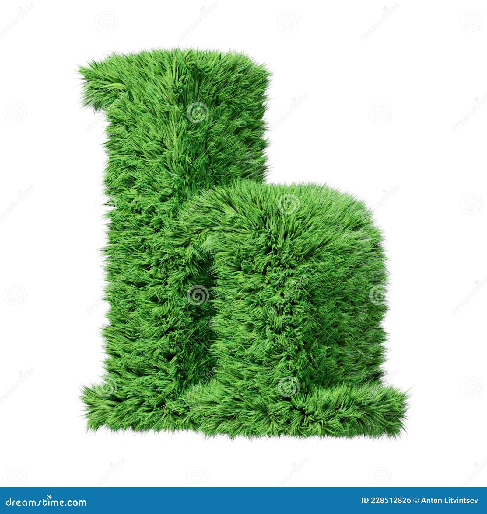 Herbal Grass Alphabet Lowercase Letter H, Turned Clockwise. Isolated on ...