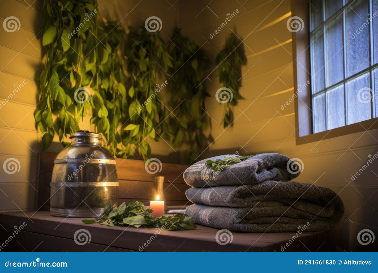 Herbal Steam Room with Eucalyptus Branches Stock Photo Image of