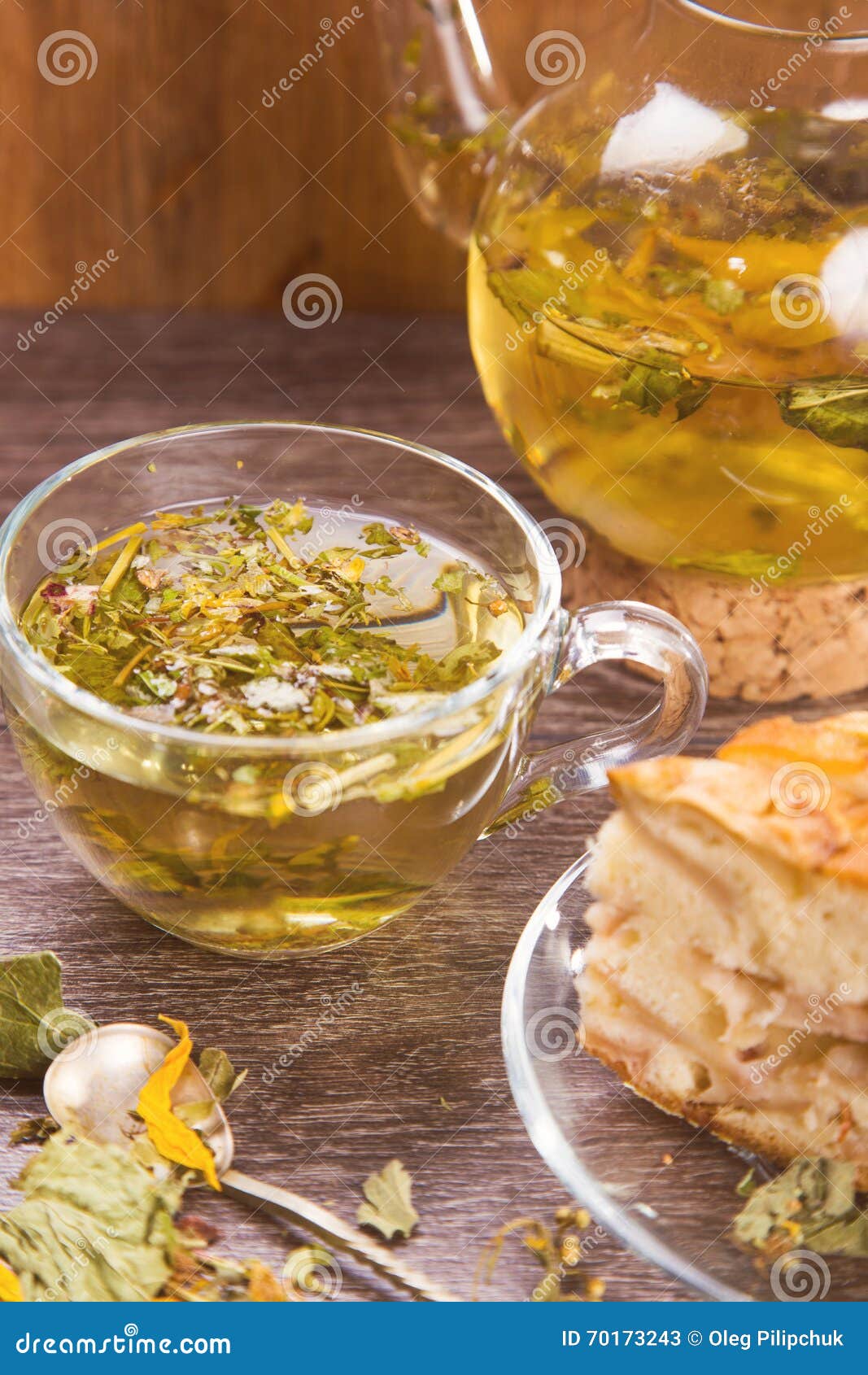 Herbal tea with cake stock image. Image of delicious 70173243