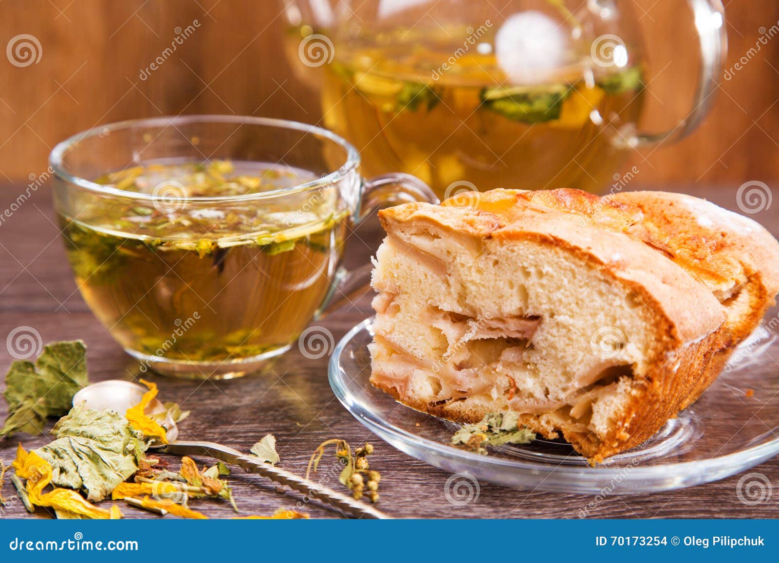 Herbal tea with cake stock photo. Image of chinese, beautiful 70173254