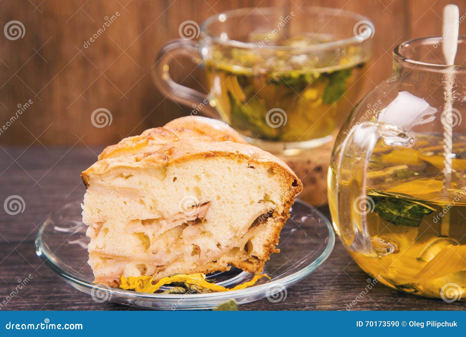 Herbal tea with cake stock photo. Image of health, aroma 70173590