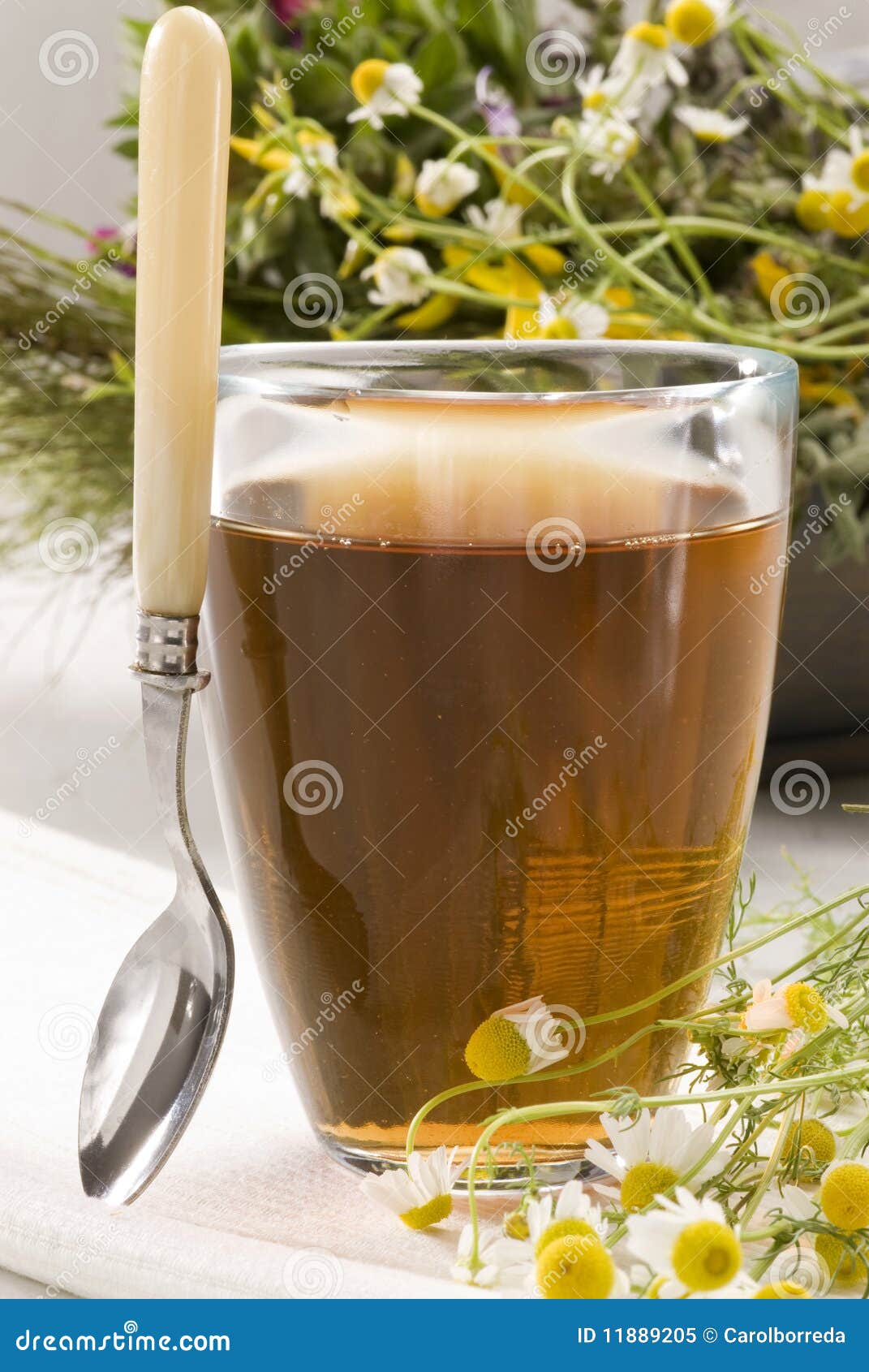 Herbal tea. Camomille stock image. Image of vertical 11889205