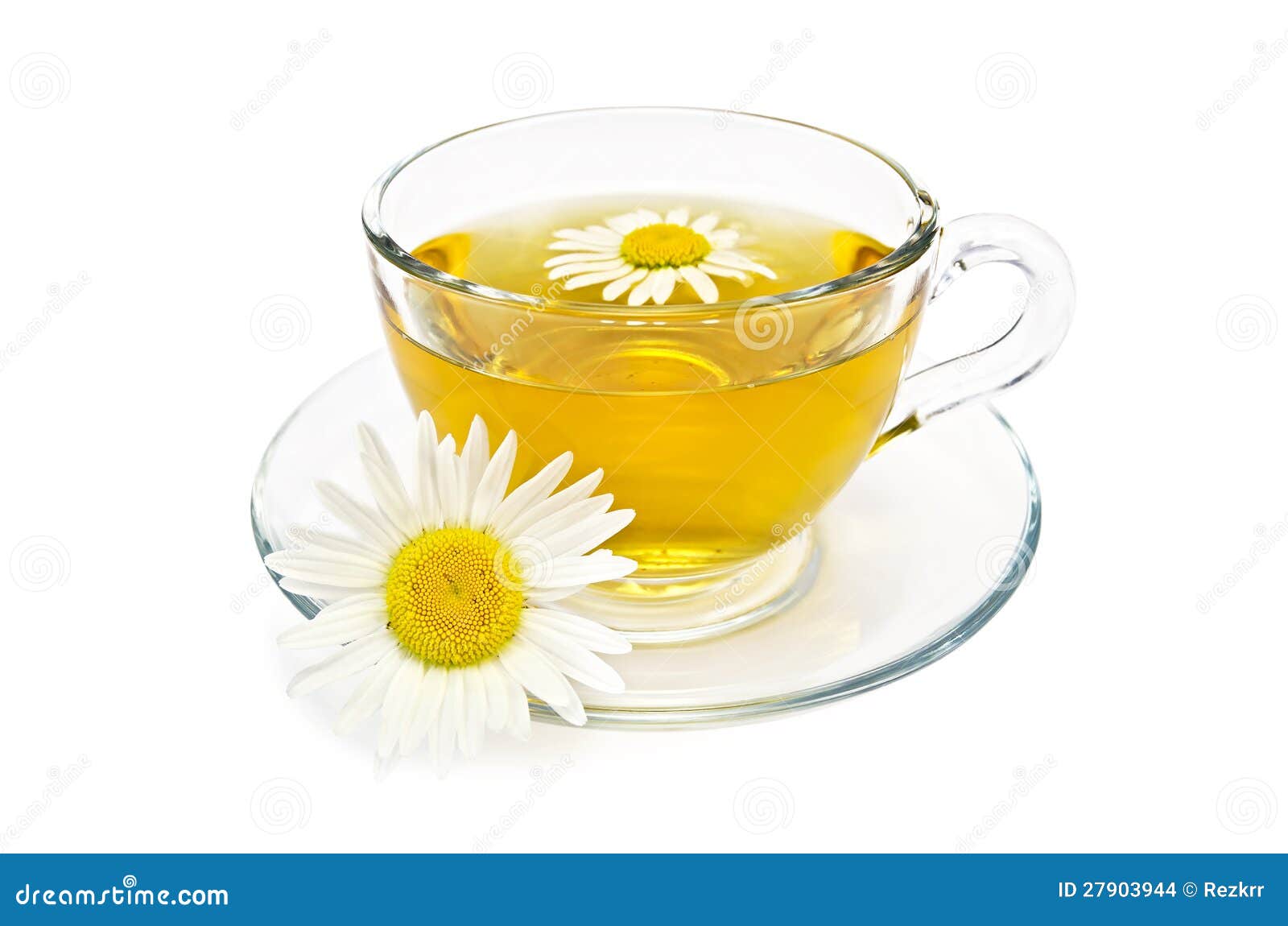 Herbal Tea in a Glass Cup with Daisies Stock Photo Image of napkin, medicinal 27903944