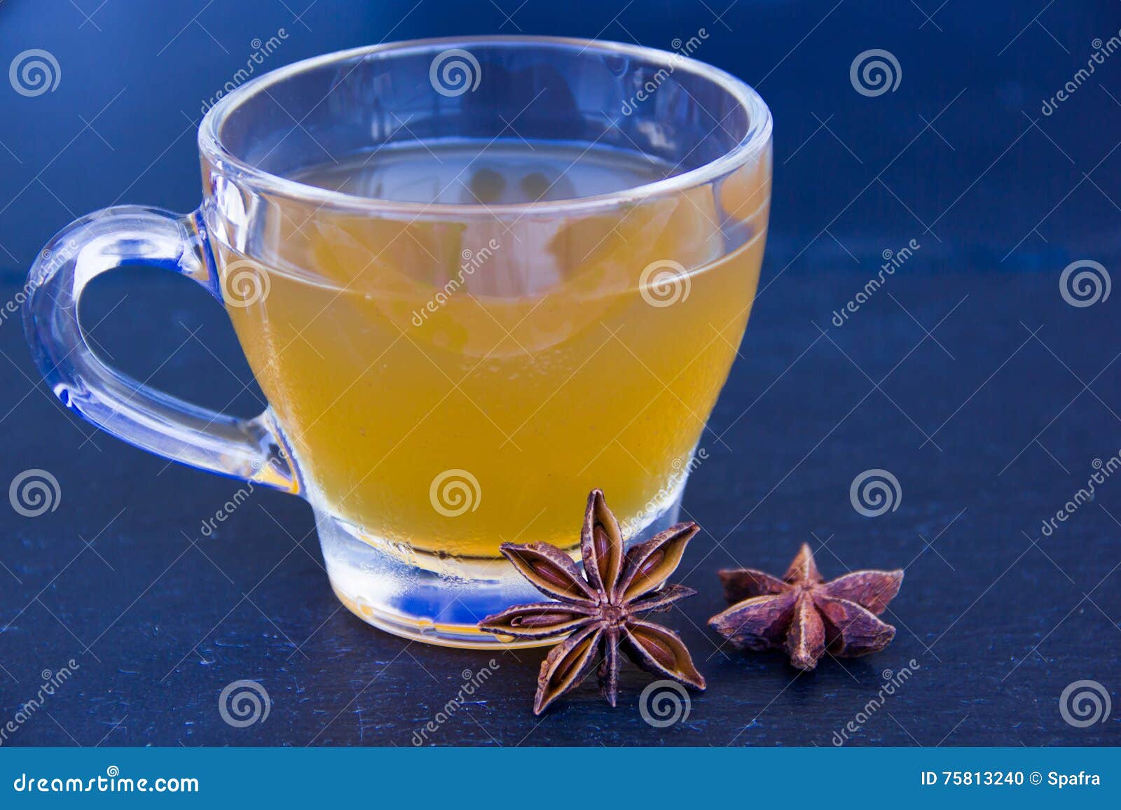 Herbal Tea with Star Anise on Slate Stock Photo Image of wooden