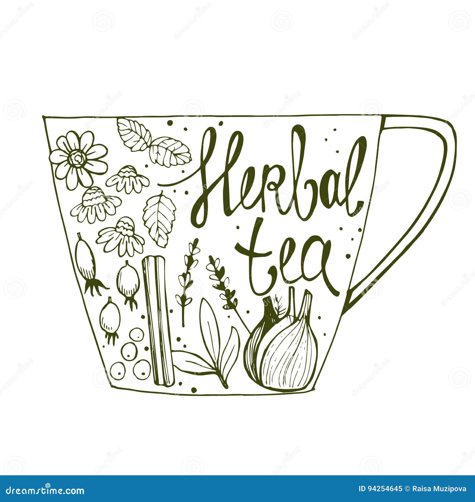 Herbal Tea. Vector Illustration. Stock Vector Illustration of healthy
