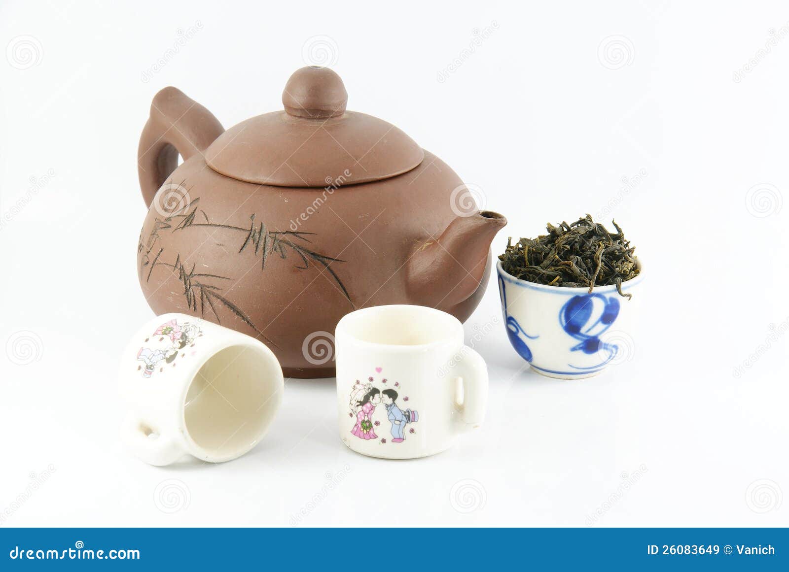 Herbata. W Asia chiński Herbaciany Set.