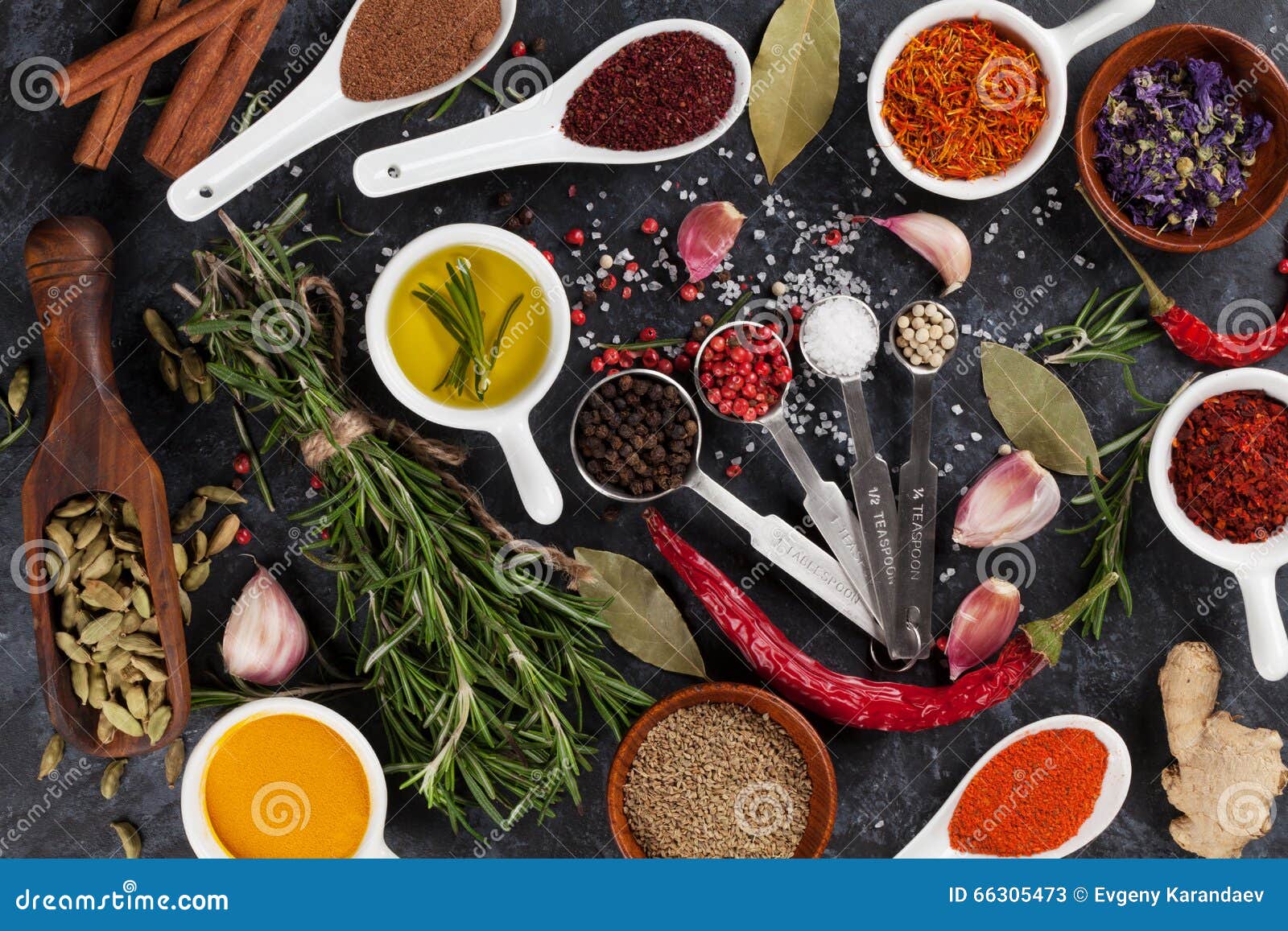 Herbs, Condiments and Spices Stock Image Image of olive, herbs 66305473