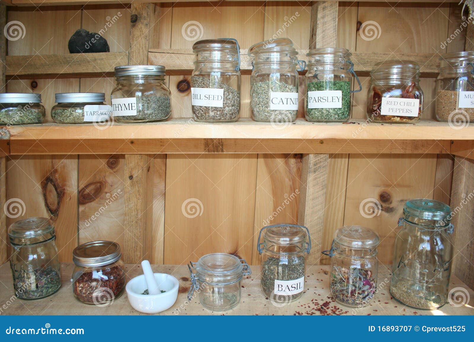 Herbs Dried In Jars On Shelves Stock Image Image of massage, health