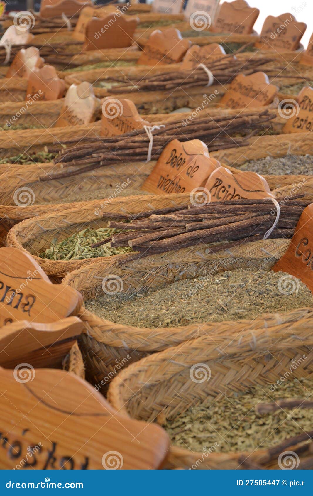 Herbs market stock image. Image of herb, dried, essence 27505447