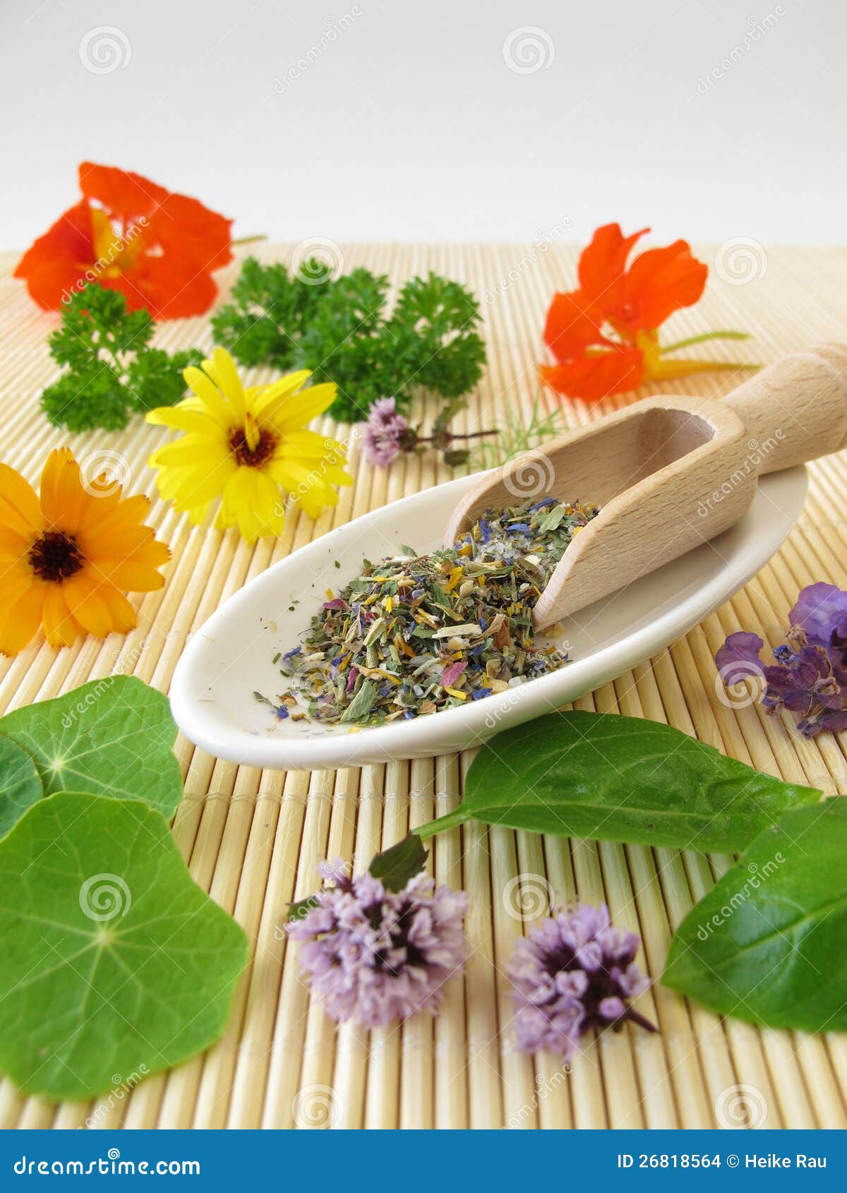 Herbs Salt with Edible Flowers Stock Photo Image of dill, spice 26818564