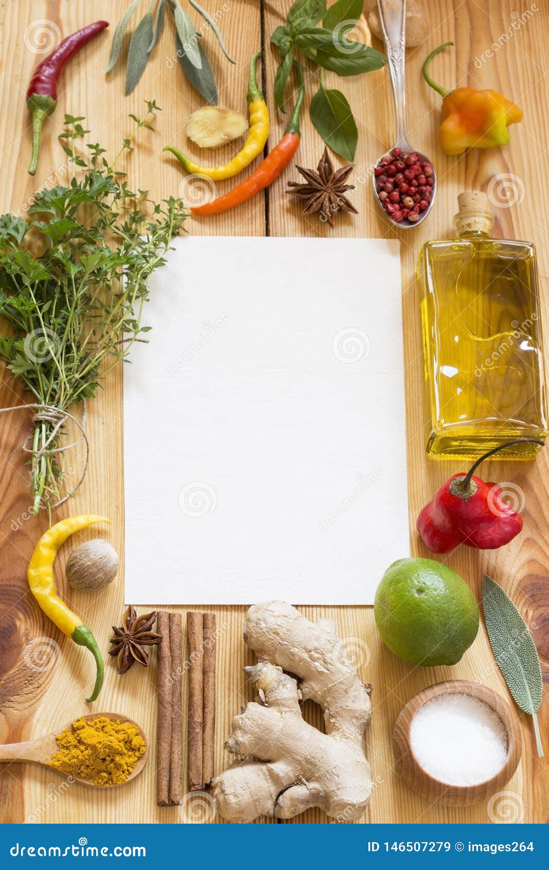 Various Herbs and Spices Background Stock Image - Image of arabian ...