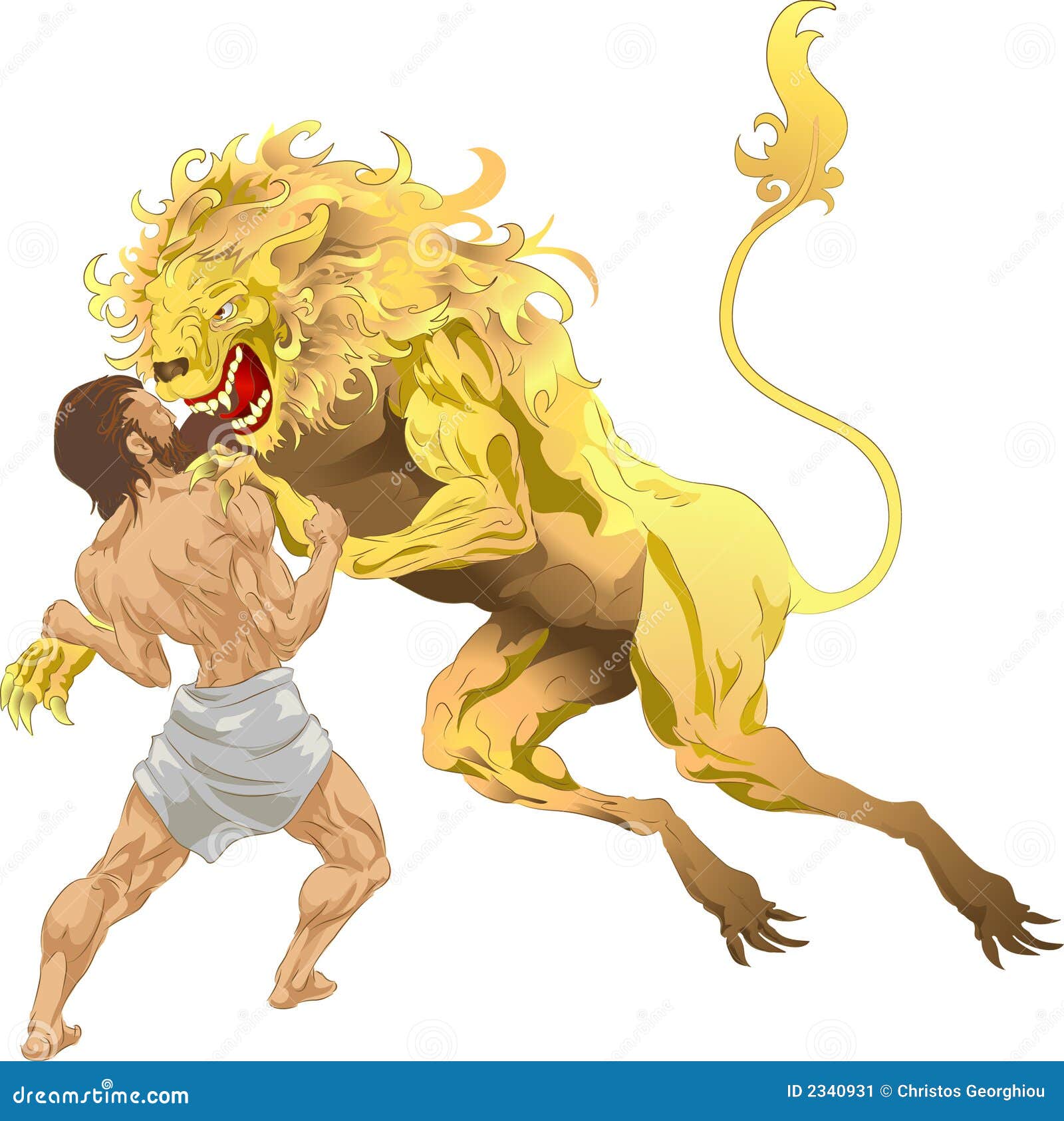 Hercule Et Le Lion De Nemean Image stock Image 2340931