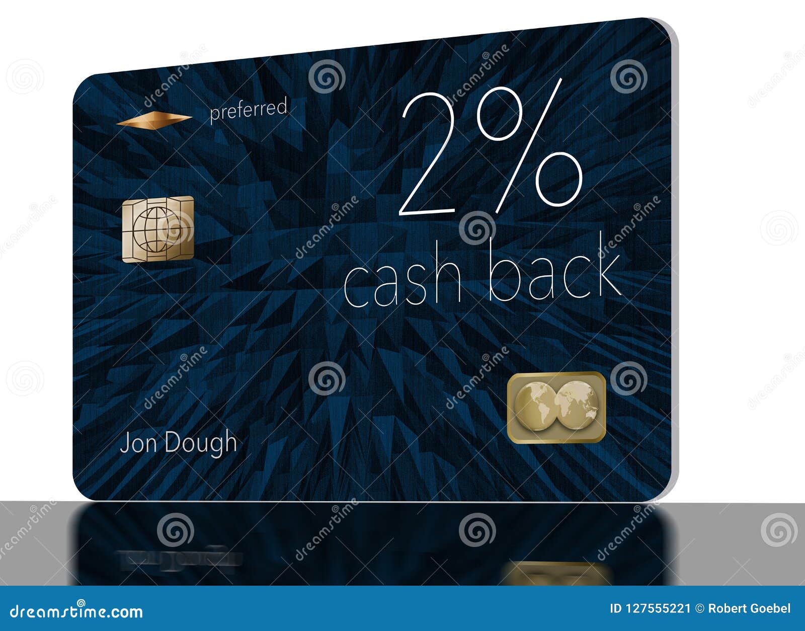 Here Is A 2-percent Cash Back Rewards Credit Card. Stock Illustration - Illustration of customer ...
