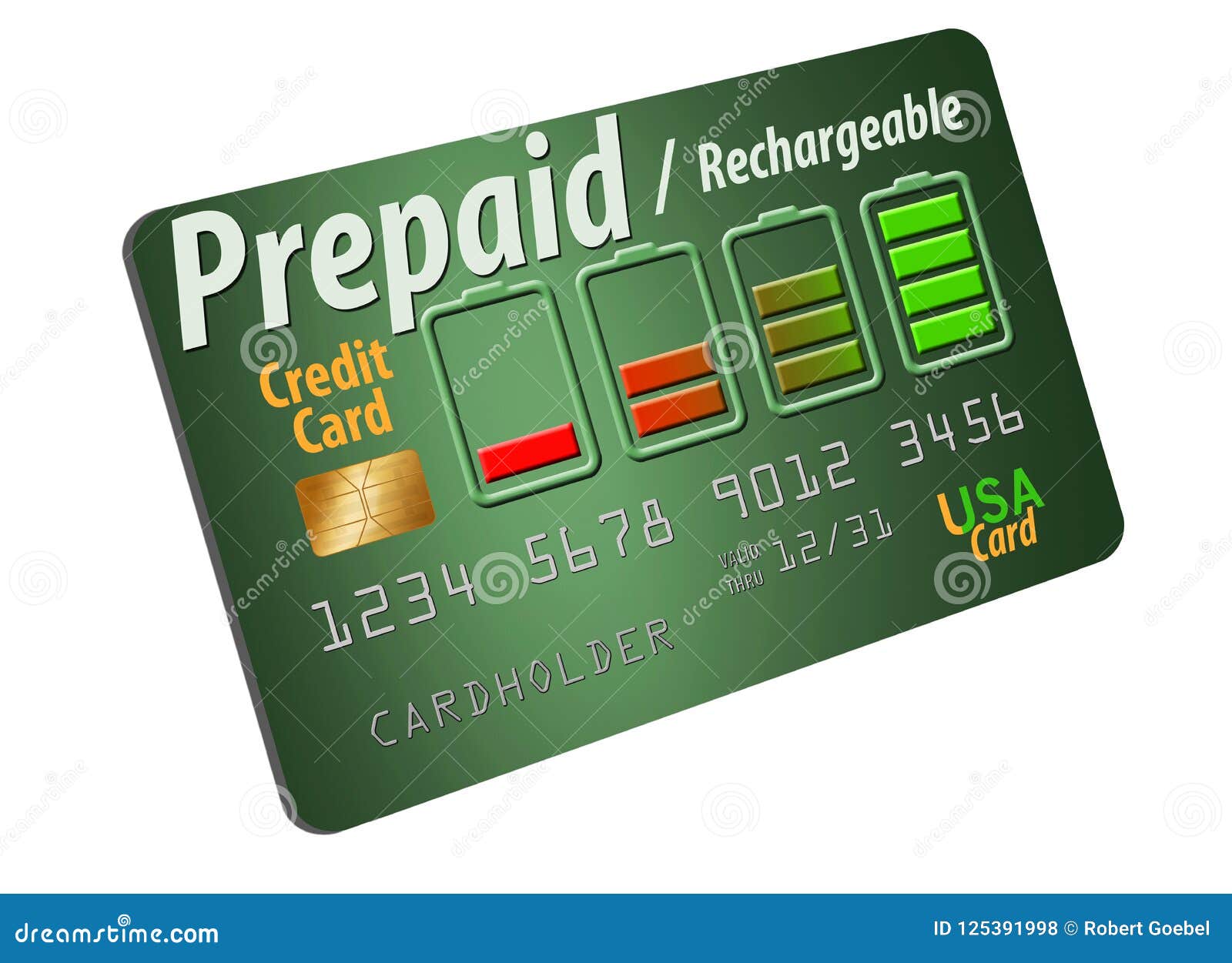 Here Is A Rechargeable, Refillable Prepaid Credit Card. Stock Illustration - Illustration of ...