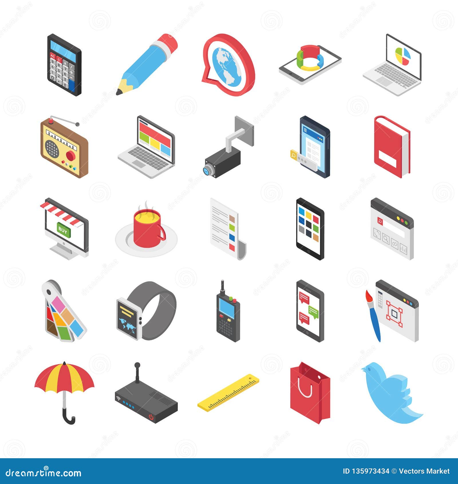 Download 3D Web Vectors Pack stock illustration. Illustration of novel - 135973434