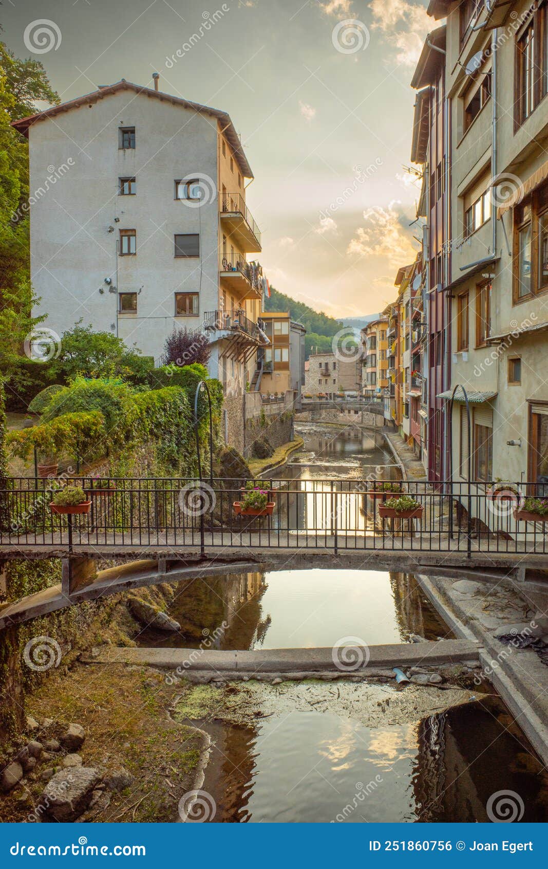camprodon town with bridges over the ter river