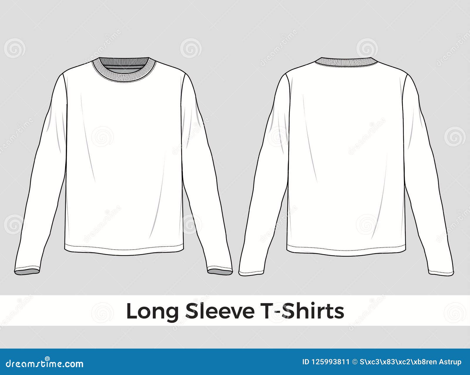 Download Long Sleeve T-shirt Template Stock Vector - Illustration ...