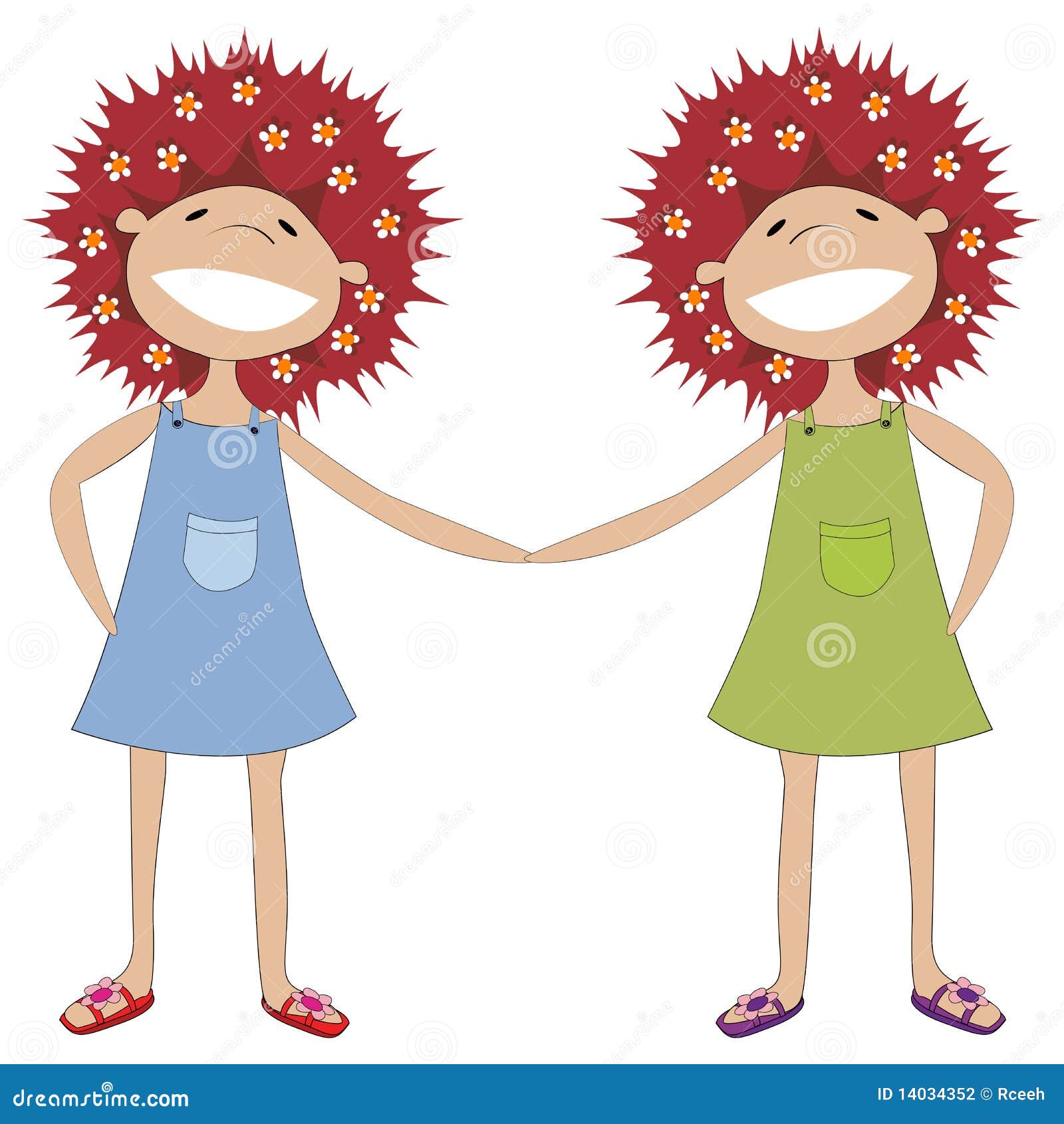 Hermanas Tomadas De La Mano Ilustración del Vector - Ilustración de  muchacha, trazado: 14034352, image size:1600x1690